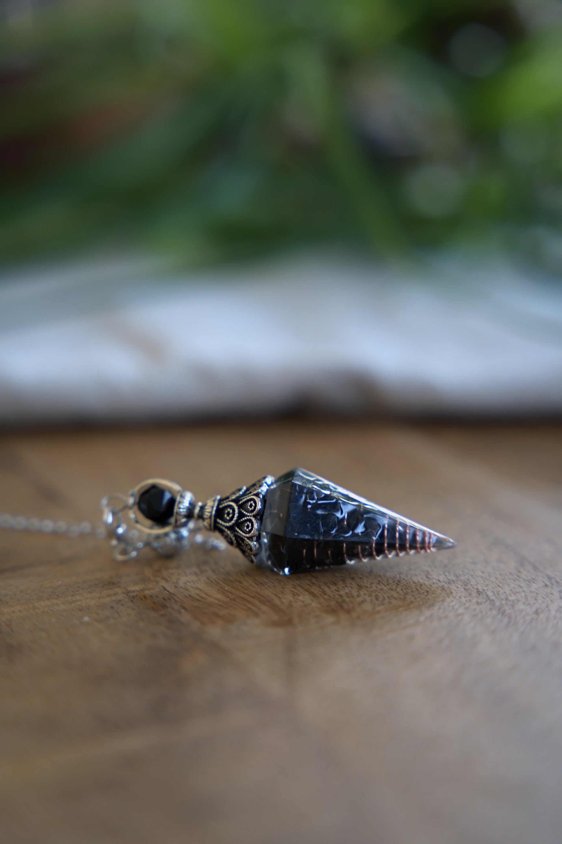 Obsidiaan crown pendel Pendels
