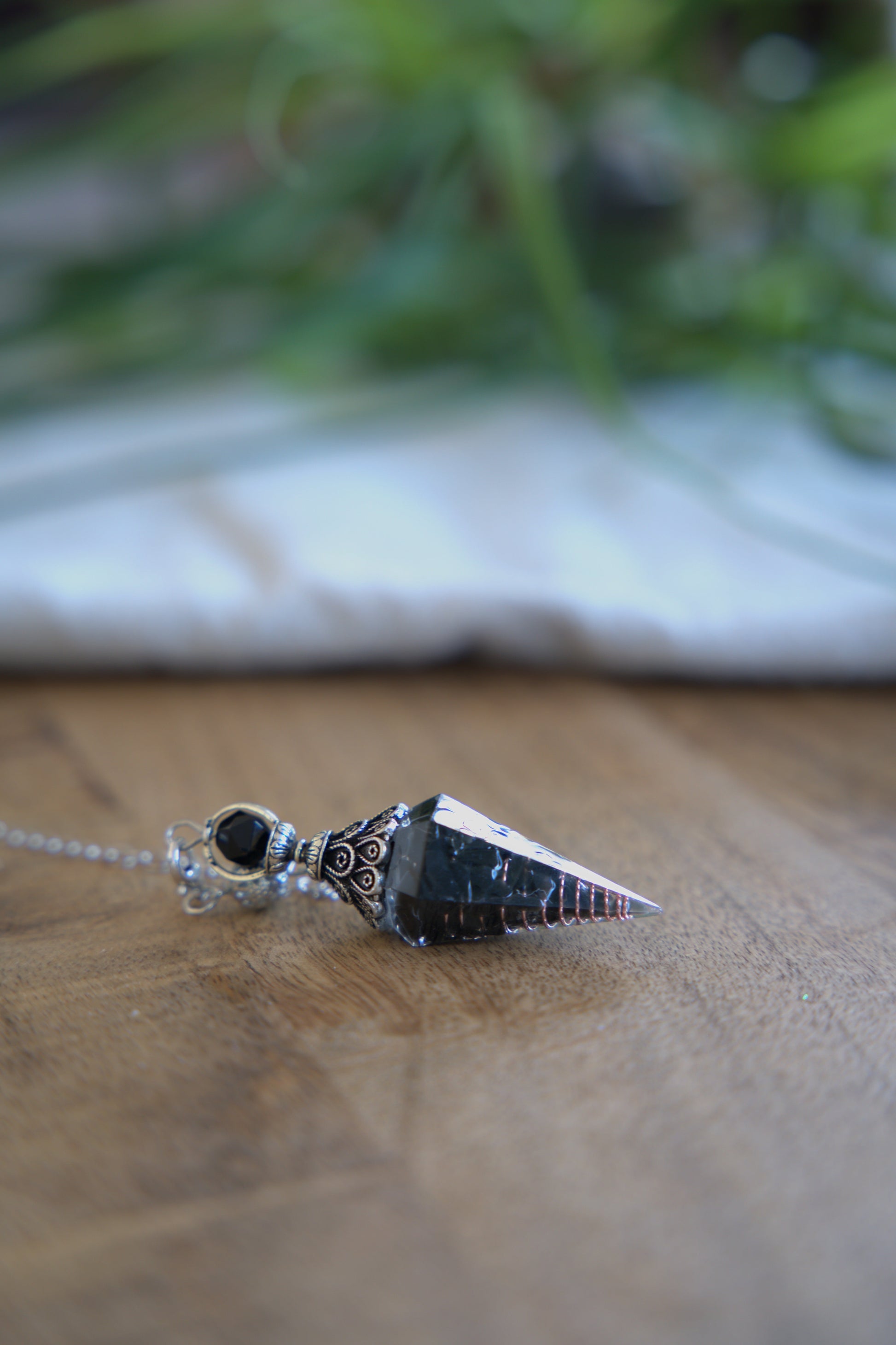 Obsidiaan crown pendel Pendels