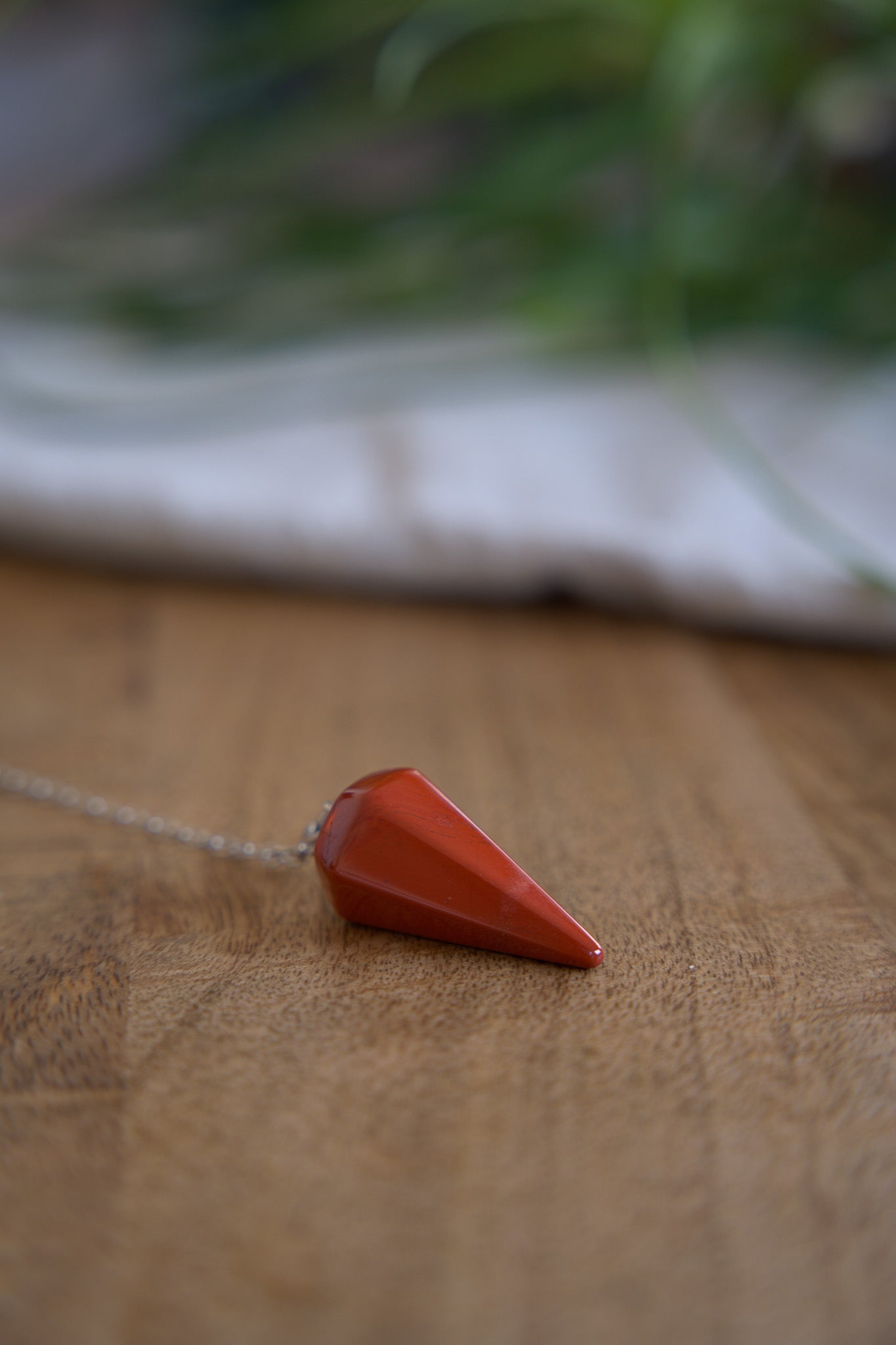 Rode Jaspis Diamant Pendel Pendels